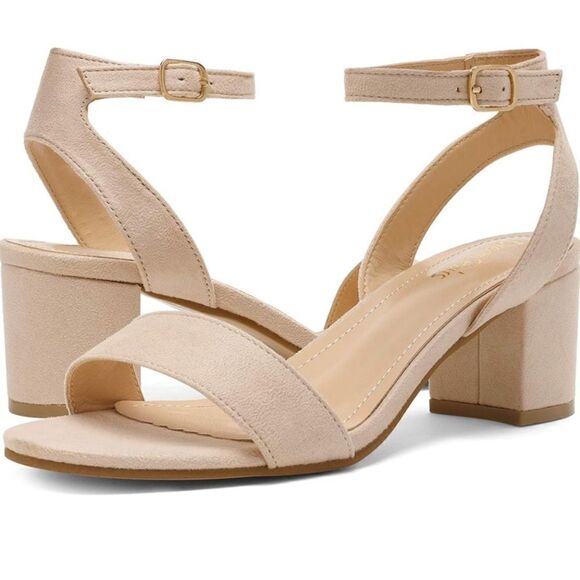 DREAM PAIRS Carnival Leather Suede Ankle Strap Low Block Chunky Heel Sandal Pump - Picture 13 of 15